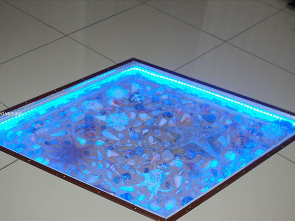 Скляна підлога з морськими ракушками